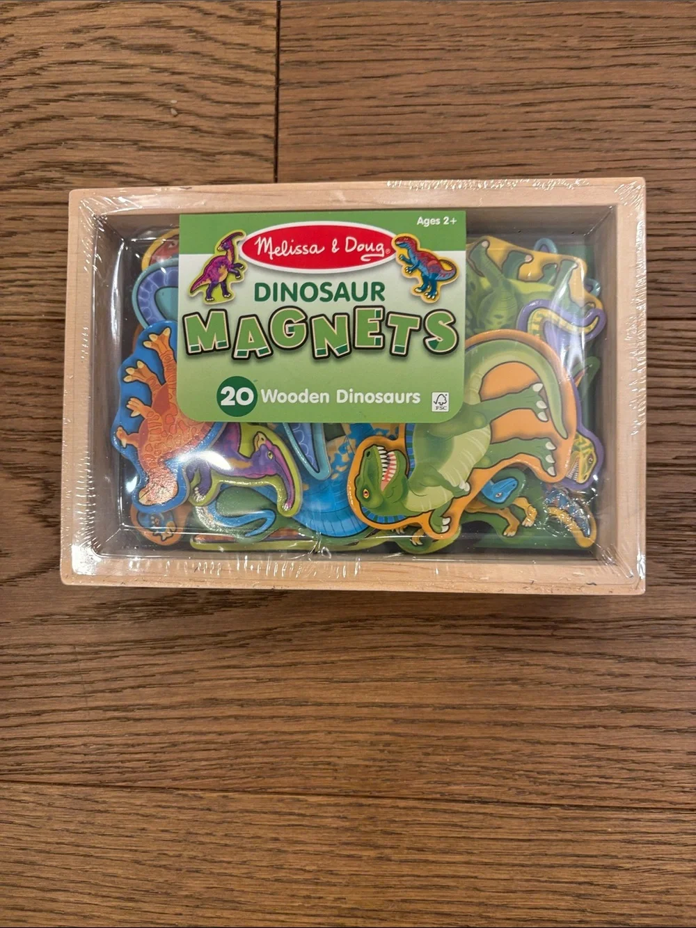Melissa & Doug Wooden Dinosaur Magnets - Green, Blue & Multicolor Set